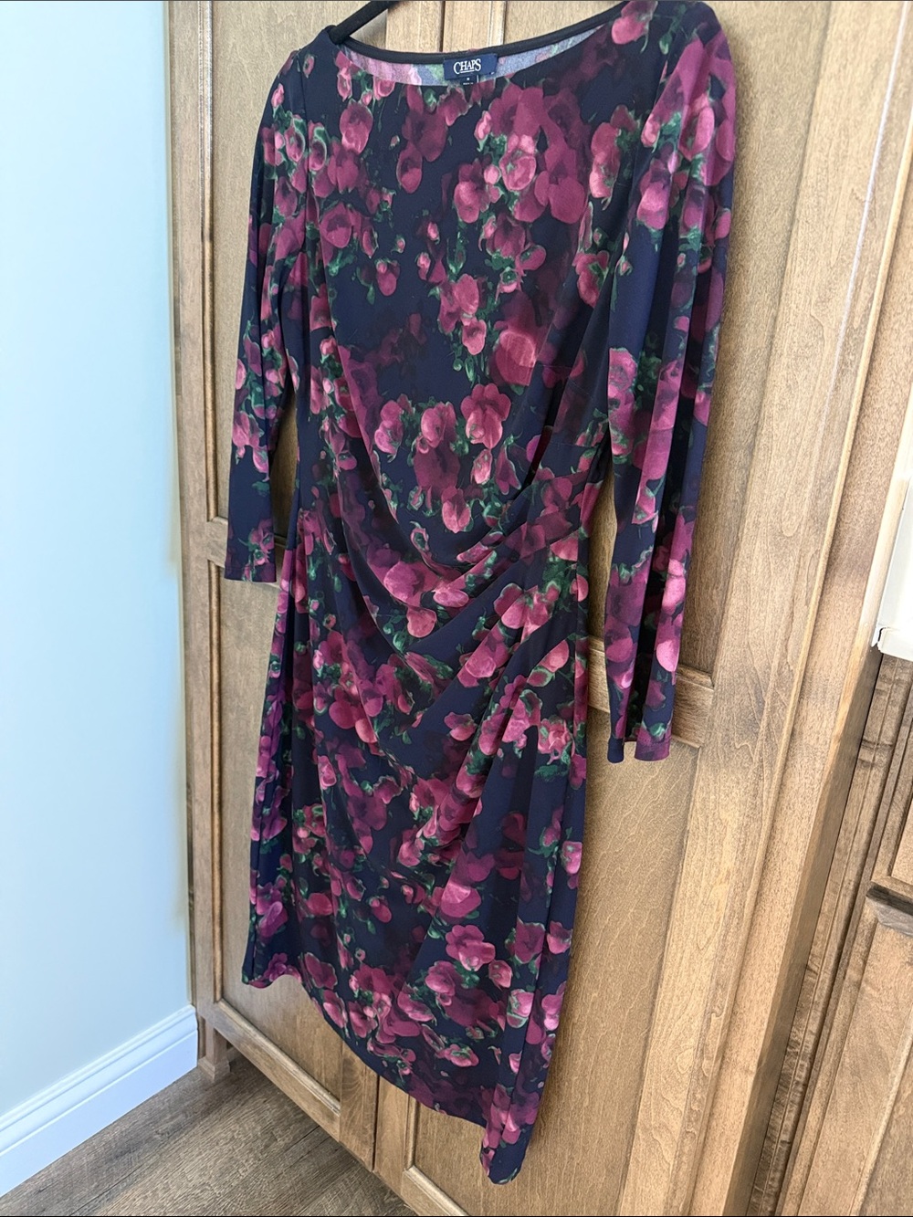Chaps (Ralph Lauren) 3/4 sleeve ruched sheath dress. - Picture 11 of 11